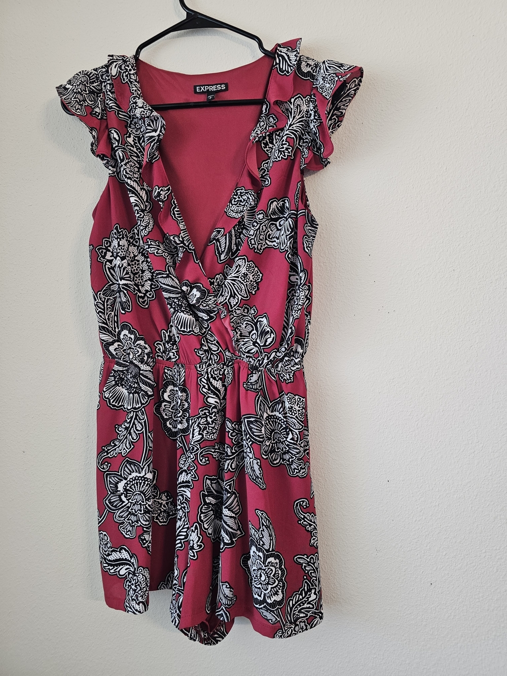 Express Fuchsia Floral Wrap Romper